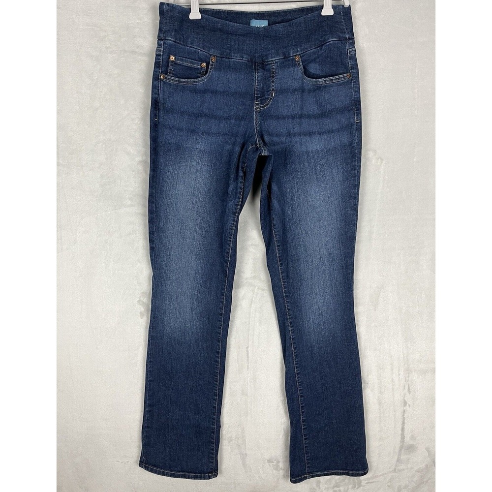 JAG Jean Women 8/33 Blue Wash Paley Boot Stretch Pull On High-Rise Whisker City